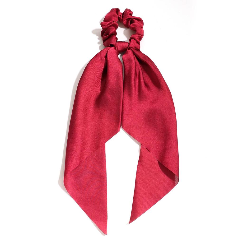 Spring Satin Knot Triangle Scarf: Solid Color Hair Accessory for Women & Girls