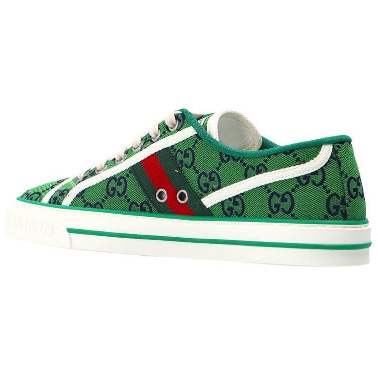 Gucci Tennis 1977 Low Top Stylish Skateboarding Shoes Women's Green 663680 2UZ80 3362