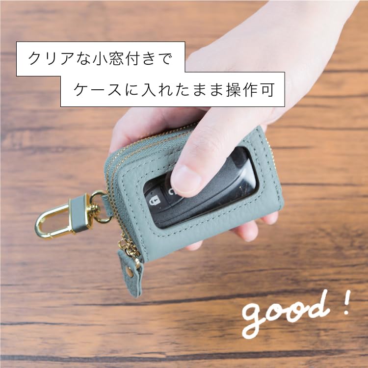 Smart Key Case with Clear Window, Holds 2 Women's Genuine