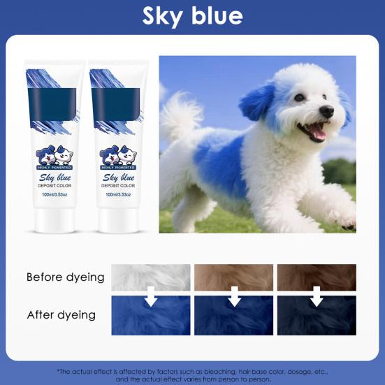 Yousheng Tierhaarfarbe Temporär Ungiftig Hundehaarfarbe 100ml Waschbar Helle Farben Sichere Tierhaarfarbe für Hunde Katzen