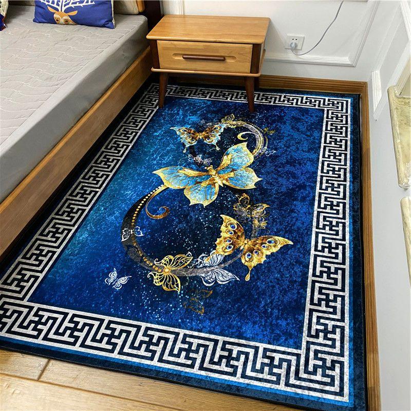 Europe Carpet Living Room Anti-skid Balcony Mat Vintage Bedroom Rug Bedside Kitchen Carpet Jacquard Rug Carpet