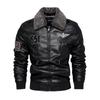 Men's Leather Jacket Men's Autumn and Winter Lapel Fleece Trend Large Size Locomotive