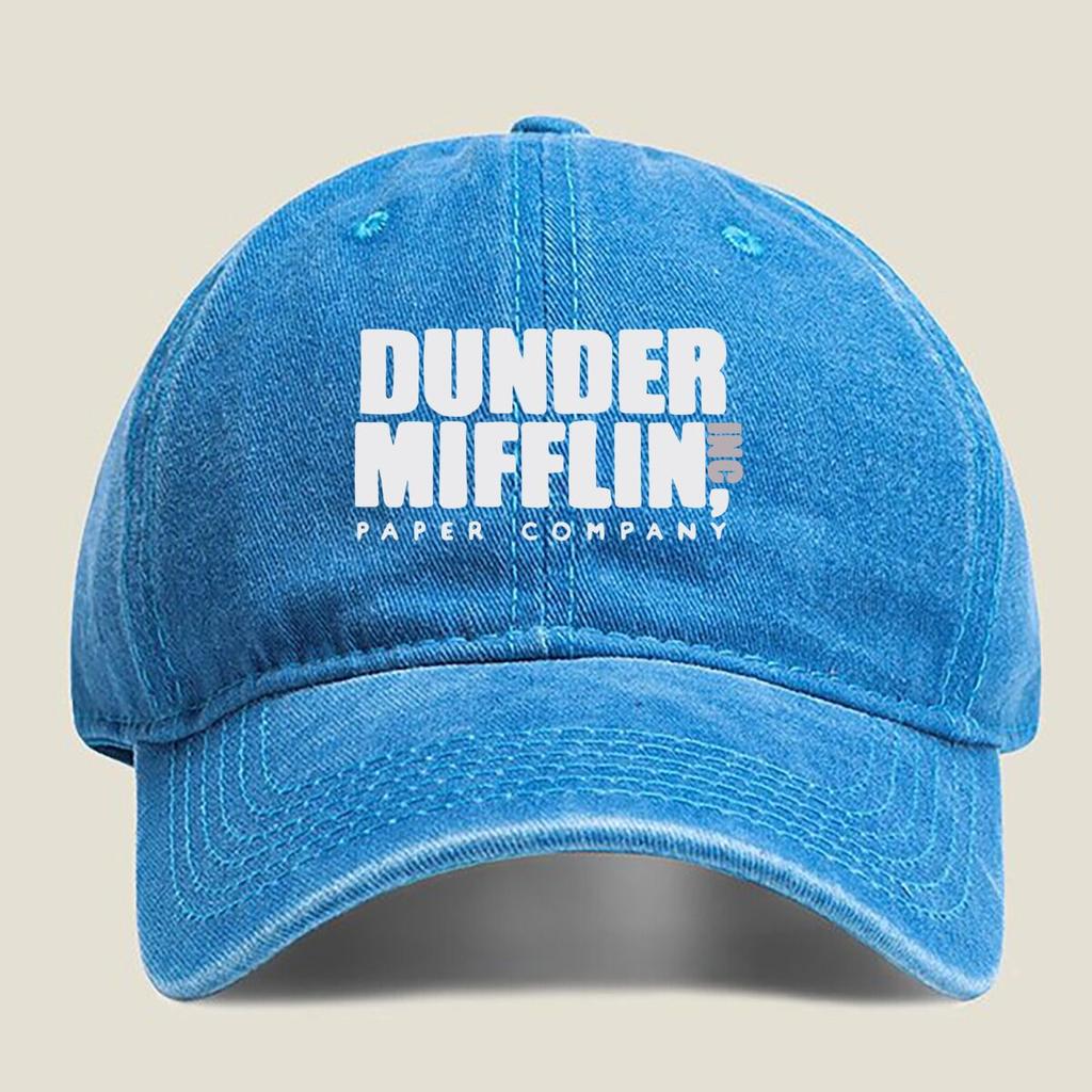 Dunder Mifflin Inc. Logo Fashion Washed Baseball Cap Hat Outdoor Activities