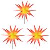 LED Christmas Stars 3 Pcs with Ground Spikes Foldable Red 35 Cm