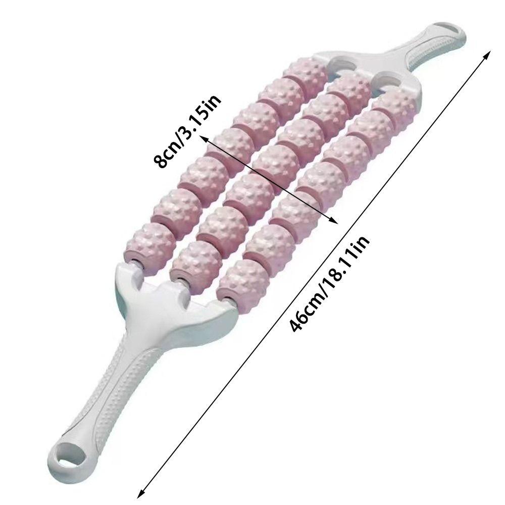 Portable Three-row Yoga Massage Stick Curved Non Slip Fascia Stick Massage Roller for Training Muscle Relaxation Body
