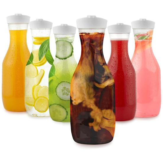 50 Oz Juice Carafe with Lids Airtight Drink Pitcher for Fridge Storage Easy Pour Milk Container Beverage Bottles for Bar Freezer