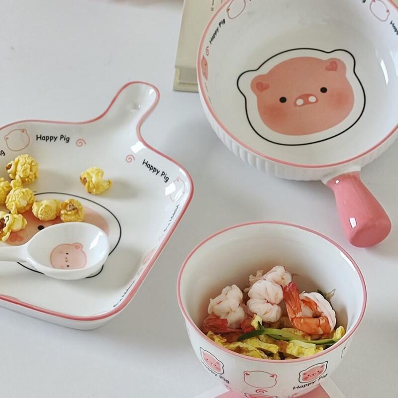 Abay Ceramic Handled Rice Bowl Set