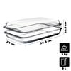KADAX 3L+3L glass baking dish, rectangular, 39 x 23 cm
