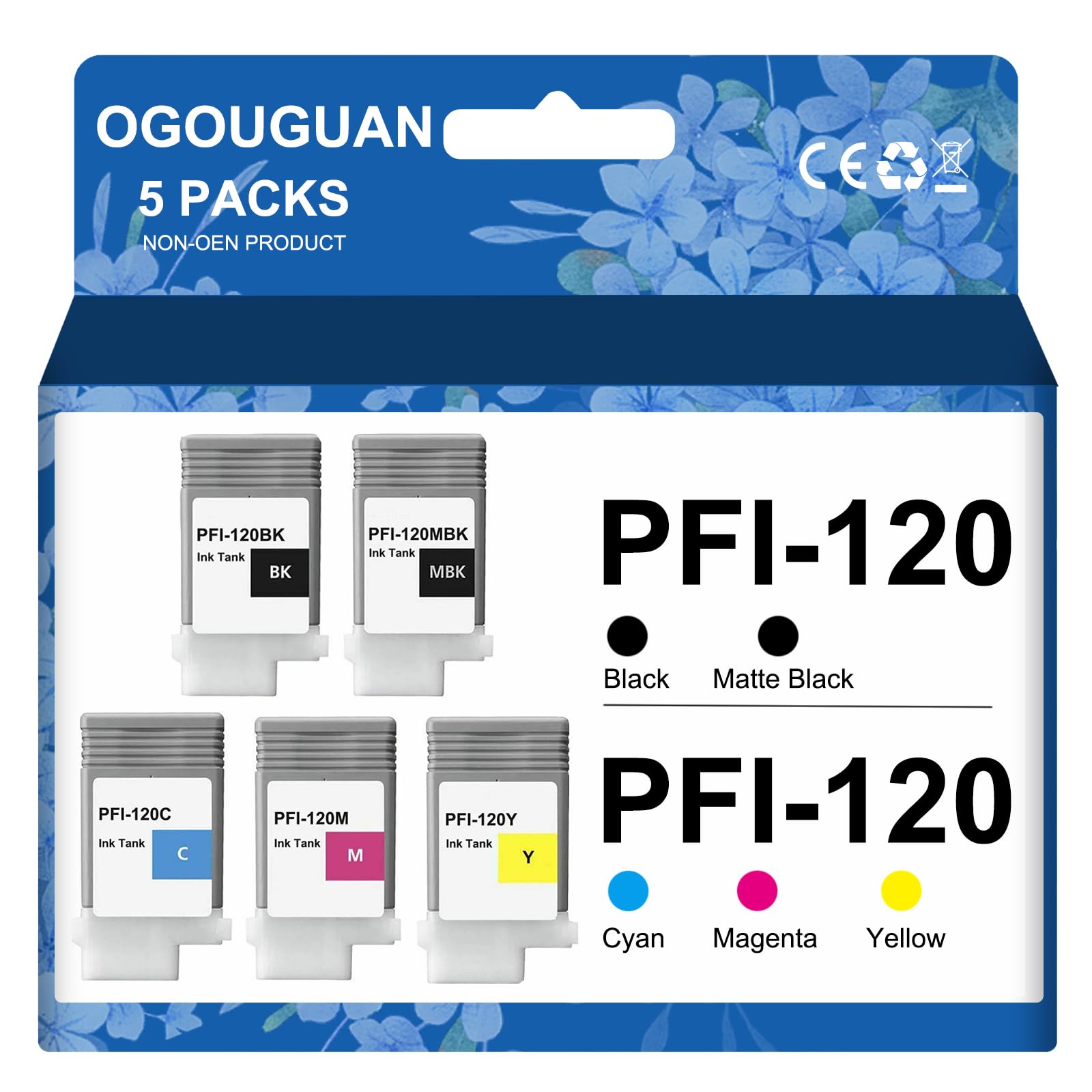 

Сумісні чорнильні картриджі OGOUGUAN для Canon і сумісні з принтерами Canon imagePrograf iPF PFI120, PFI-120, PFI-120MBK, PFI-120BK, PFI-120C,