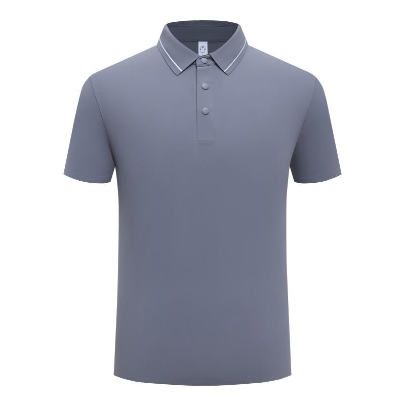 Ice Silk Cool Sunscreen Polo Shirt Men'S Short-Sleeved Summer Solid Color Lapel Light T-Shirt Bacteriostatic Half-Sleeve