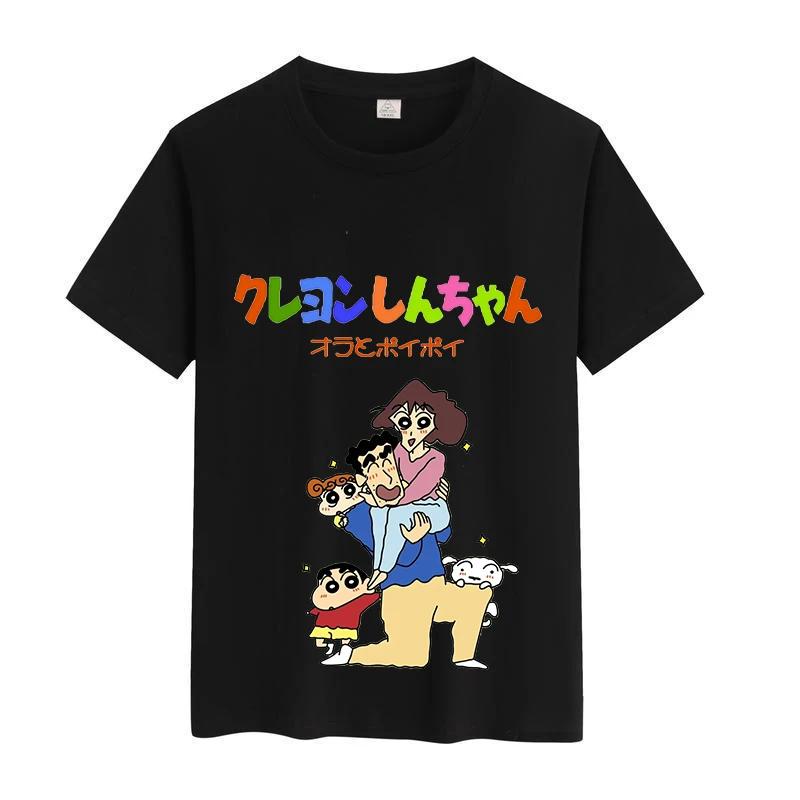 Anime Crayon Shin-chan Chlapecké Dívčí Bavlněné Tričko Léto Krátký Rukáv Dětský Top Kreslené Tištěné Tričko Móda Dětské Tričko