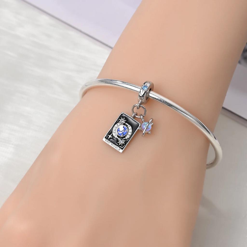 Carte Tarocchi Originali in Rame Morte Dio Posizione Eretta Charms Perline Adatte per Collane Braccialetti Regali Fai da Te Gioielli Raffinati