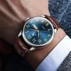 OLEVS Men's Casual Analog Watch Brown Leather Band Waterproof Business Quartz Date Display