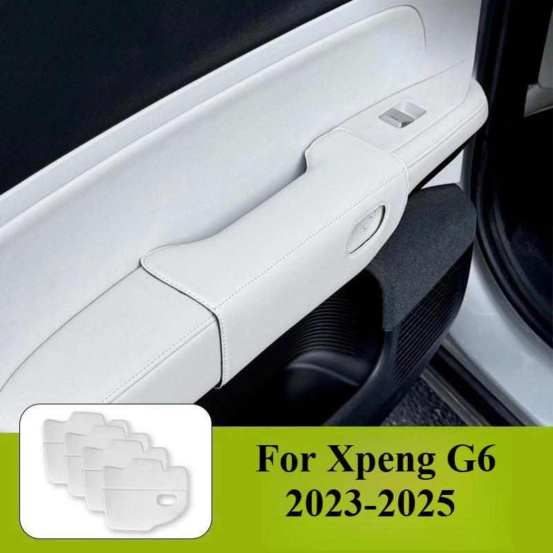 

For Xpeng G6 -2025 Car Door Handle Cover Leather All Inclusive Door Handle Anti dirty Protection Pad Interior Accessories Grey 4PCS