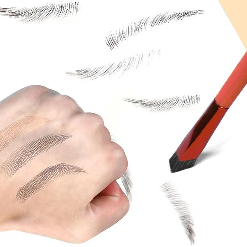 1pc Wild Eyebrow Brush Multifunction Simulated Eyebrow Hair Makeup Brush Square Stereoscopic Painting Hairline Eyebrow Portable Hairline Beauty Makeup
