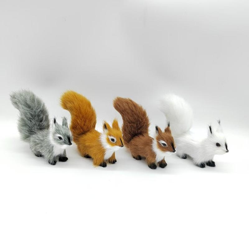 1Pcs Miniatures Plush Simulation Squirrel Ornaments Mini Artificial Squirrel Figurines Fake Animal Christmas Table Decoration