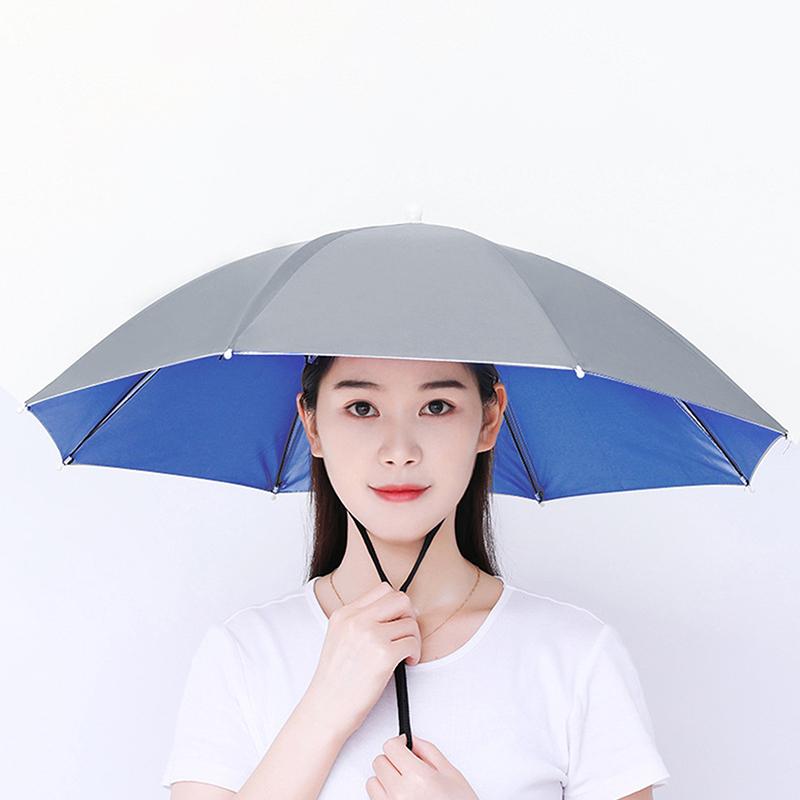 Kopfmontierter Regenschirm Faltbar Wasserdicht UV-Schutz Sonne Regen Kappe Für Outdoor Angeln Camping Strand Für Männer Frauen