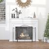 Spark Guard for Fireplaces, Triple Foldable, Metal Structure, Coating, 108x2x76 cm, Black