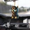 2D Dog Christmas Tree Hanging Pendants Decorative Cartoon Dog Christmas Tree Charms Acrylic Hanging Cartoon Dog Car Pendant Car
