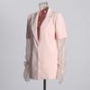 2025 Women's Autumn Commuter Long Sleeve Suit Jacket with Lapel and Sheer Paneling