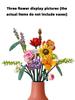 3 Arten von zusammengesetzten Blumenstrauß-Bausteinen DIY Blumenbaustein-Spielzeugset Heimdekoration Feiertagsgeschenk Geburtstagsgeschenk (Vasen nicht enthalten)