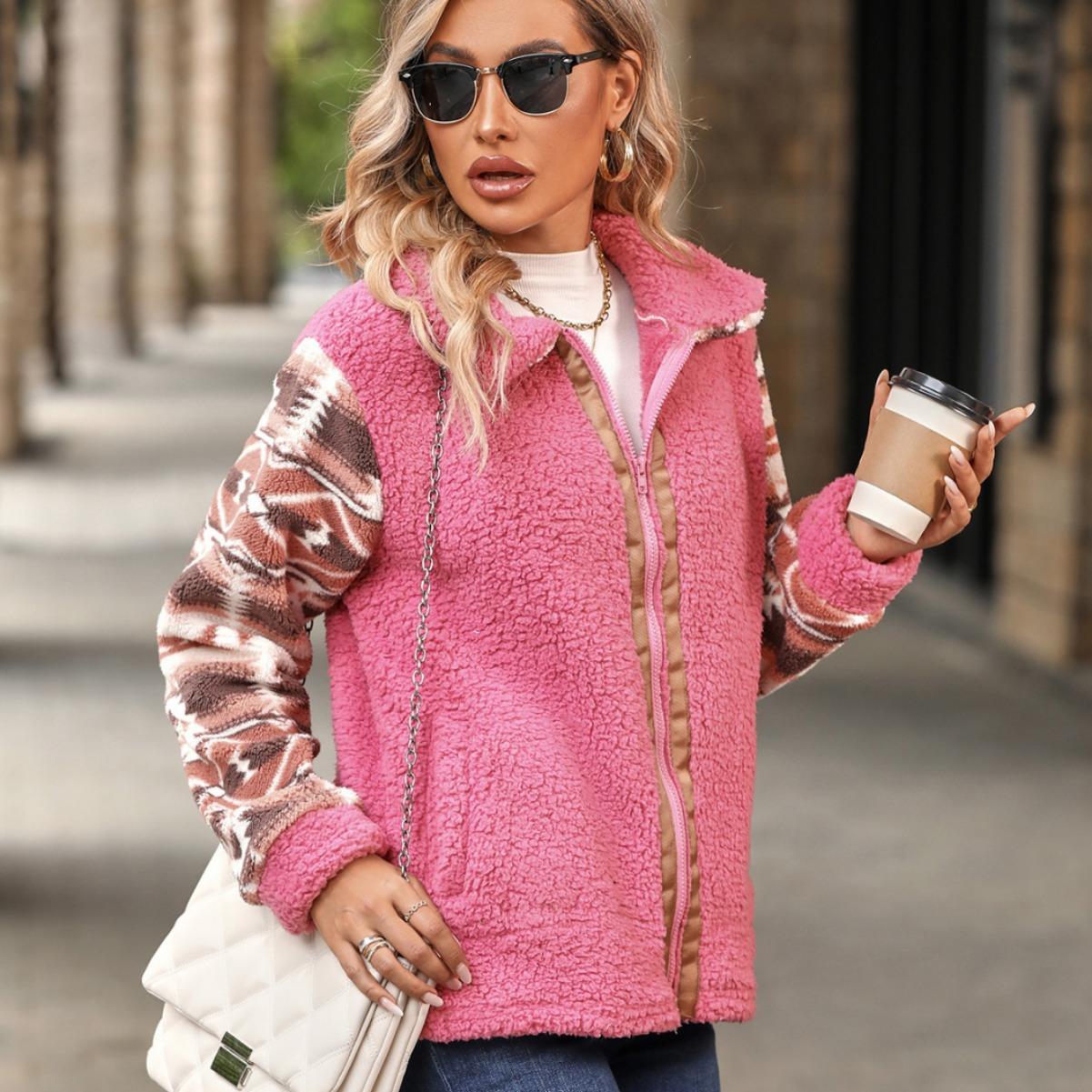 Женские цветные шерпа флисовые куртки пушистые теплые зимние куртки плюшевое пальто — фото 3