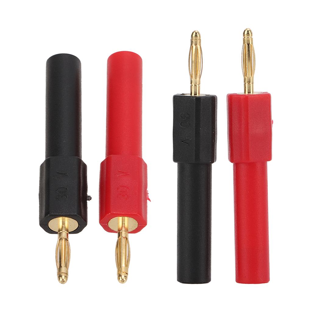 5set Banana Plug Adapter PA Brass Material 2mm 0.08in Male To 4mm 0.16in Female Red Black Banana Connector