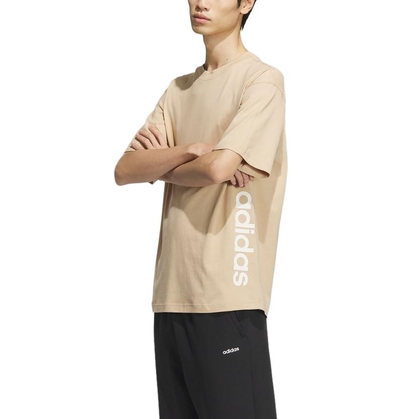 Adidas Sports Lifestyle Series Casual Loose Fit Cotton Short Sleeve T-Shirt Unisex Tops Light-Brown JJ0615