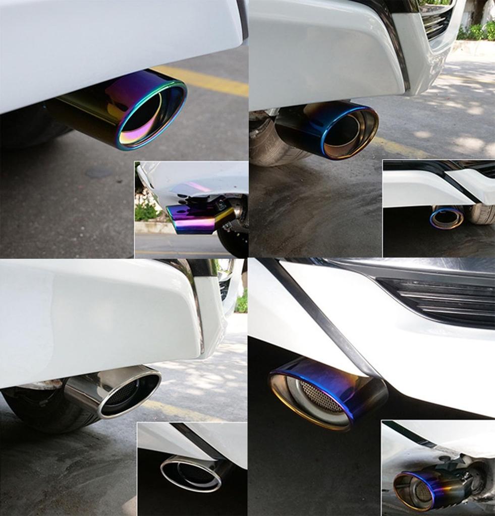 YARIS CROSS Tail Throat Stainless Steel Muffler Cutter Car Exhaust Pipe Decorative Accessory Exterior Parts Easy Installation (Blue, Song)