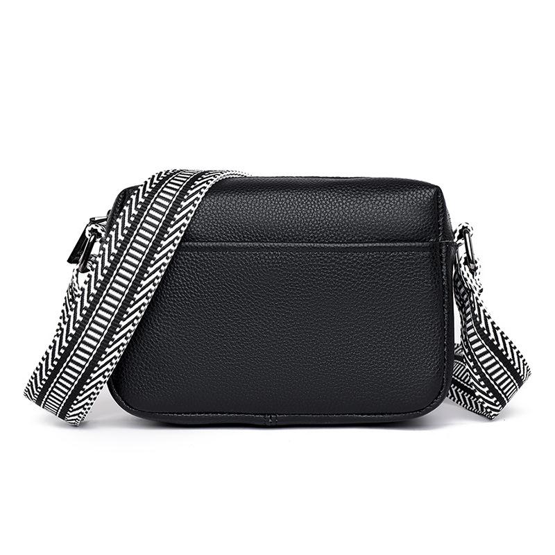 Yiran Jewelry Ring Dames tas van echt leer Nieuw Trendy en Modieus Eenvoudige Schoudertas Crossbody Tas Toplaag Rundleer Kleine Vierkante Tas black