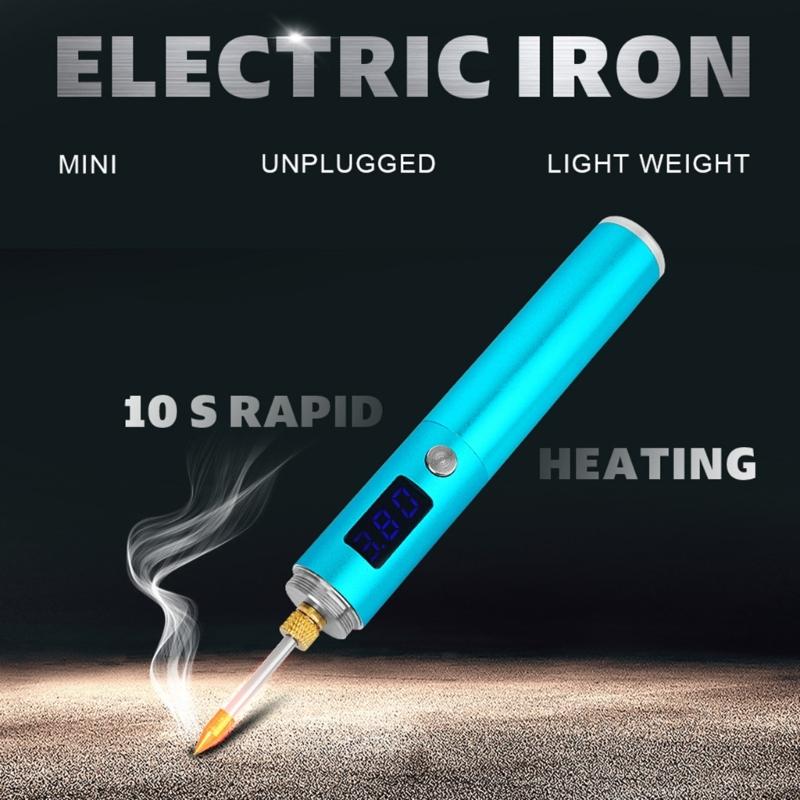 Wireless Soldering Iron USB High-power Fast Heat Rechargeable Soldering Iron Temperature Adjustment with LED Display