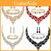 Fashion Jewelry Set With Water Diamond Geometric Necklace And Earrings For Women