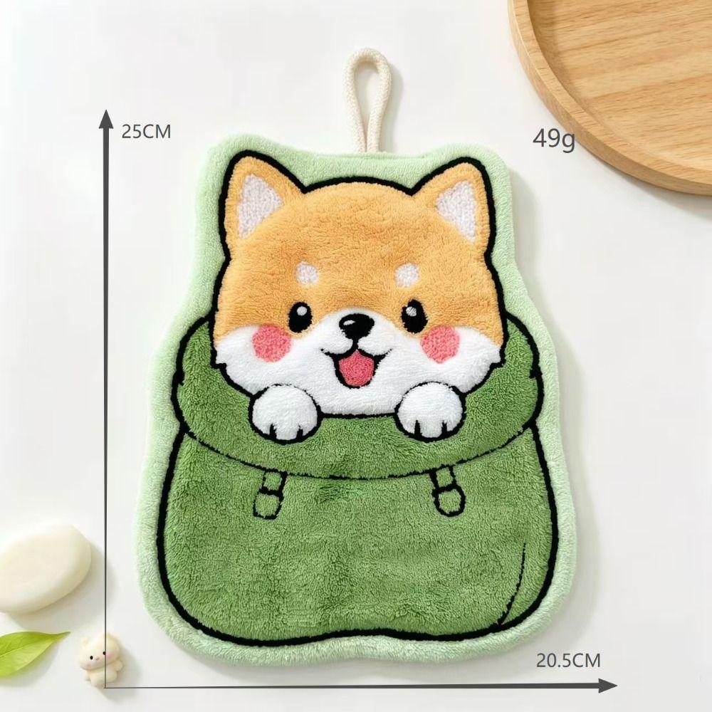 Coral Velvet Kitchen Cleaning Towel Cartoon Style Cleaning Rag Cute Hand Towel  Household