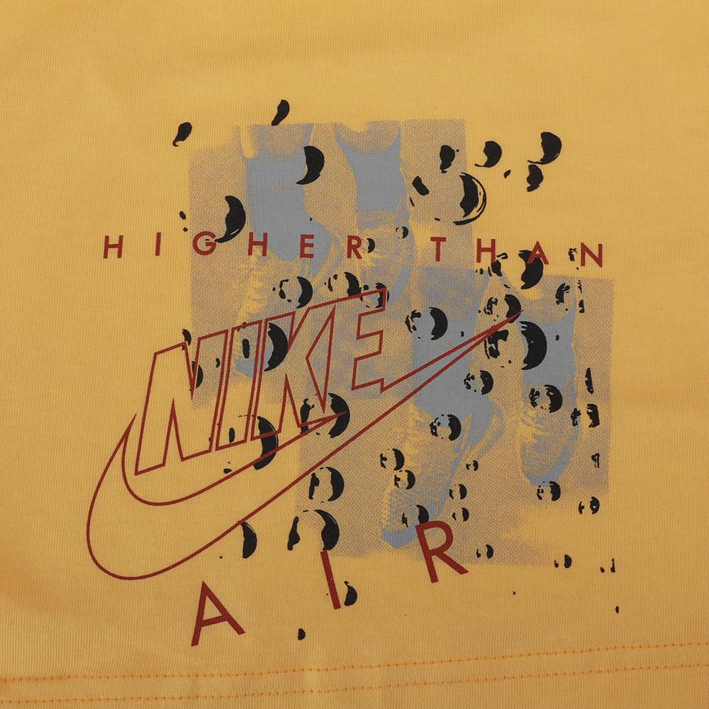 Nike Lux Print Crew Neck Sports Tee Women Tops Yellow CT8921-795