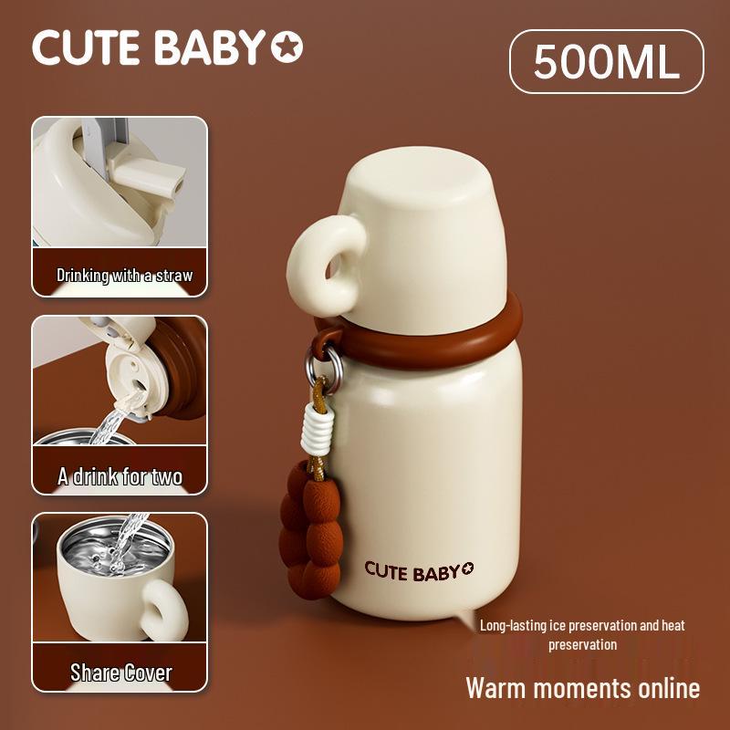 New 2025 Cute 316 Stainless Steel Insulated Tea Cup with Lid for Women & Students