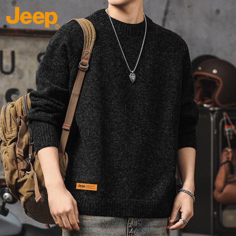 JEEP Men's Autumn/Winter Thickened Crew Neck Knit Sweater
