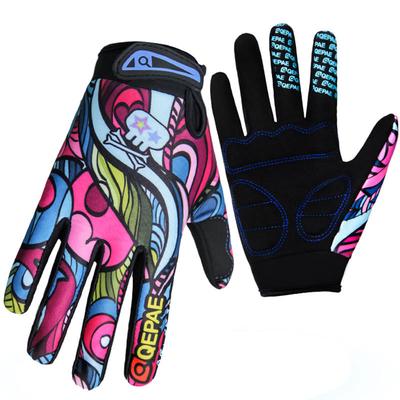 Großhandel Print Radfahren Handschuhe Fahrrad Fahrrad Sport Volle Finger Wandern Handschuhe Mesh GEL Winter Handschuhe Frauen