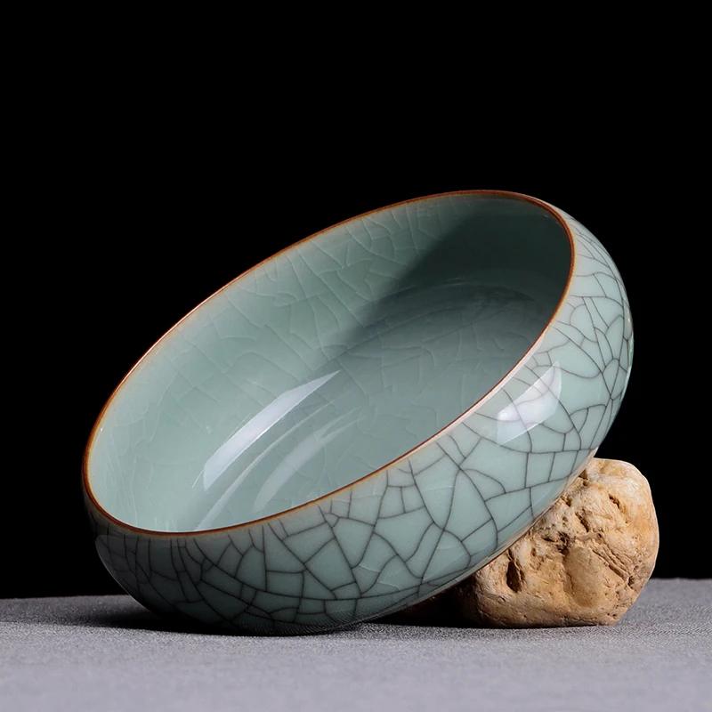 celadon Ceramic Ink Dish Chinese Writing Brush Washer Tray Paint Plate Art School Supplies