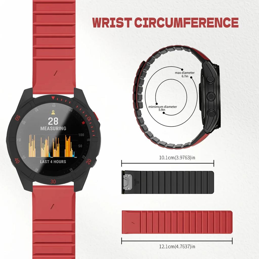 Strap+Case For Garmin Fenix 8 47 51mm Tempered Glass Cover Magnetic Silicone Band QuickFit Bracelet Protector Fenix8 Accessories