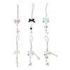 Cute Butterfly Phone Charm Bowknot Phone Pendant Wristband Keychain Ornament