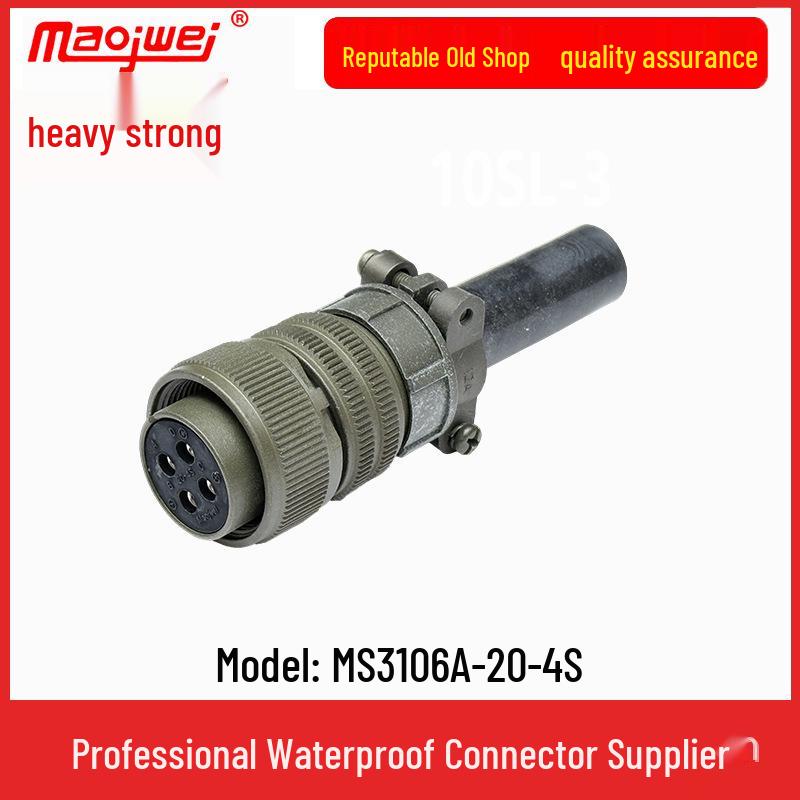Heavy Duty 4-Pin Male-Female Connector US Standard Plug MS3106A-20-4S Socket & MS3102A-20-4P