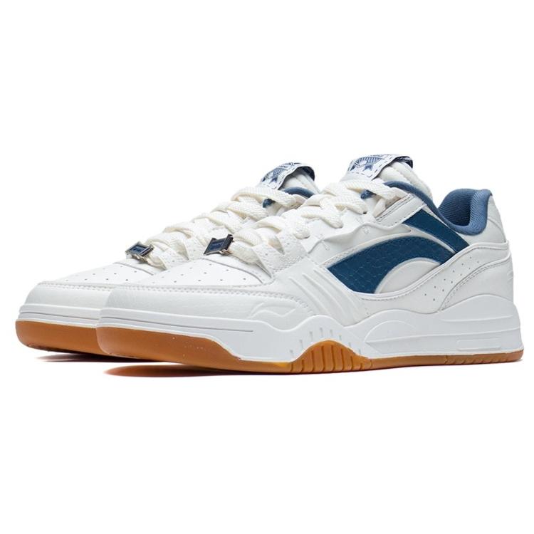 New LINING Skateboard Shoes Women's Low Top Mist White/Evergreen AGCS252-2