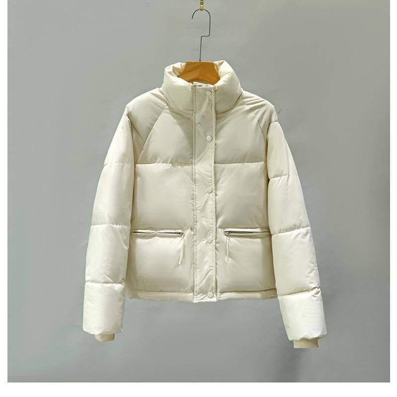 Winter New Cotton-padded Jacket Women's Short Stand-up Collar Cotton-padded Jacket Loose Warm Live Coat In Winter.