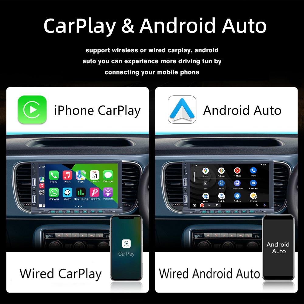 TOYOUSONIC 7 inch Car Radio Carplay Android Auto Multimedia Player FM AUX Input BT TF Mirror Link Universal 1 Din MP5 Head Unit