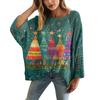 XY-LK01-Pullover hollow blouse 3D printed sweater spring and summer new