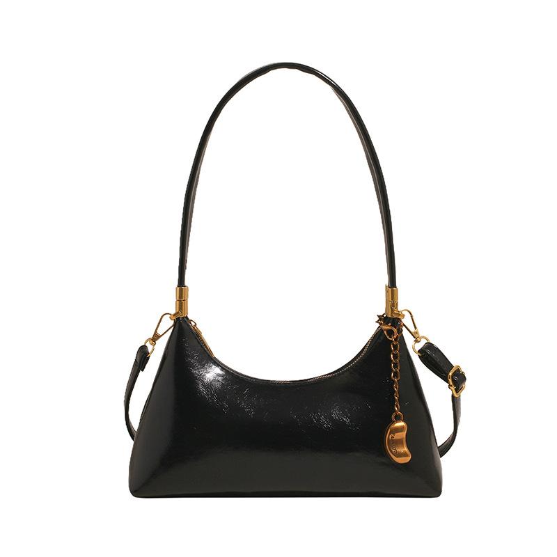 Niche crescent bag oil wax leather underarm bag women's new retro design single shoulder messenger bag