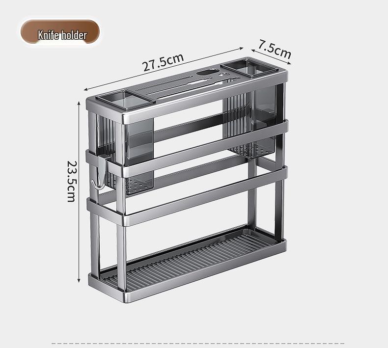 Multi-functional Kitchen Storage: Cutting Board, Knife, and Chopstick Holder