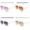 Fashion Metal Frameless Frog Eyes With Gradient Sunglasses For Outdoor Sun Protection And Driving