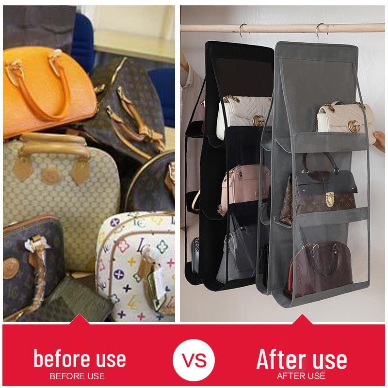 Double-Sided Transparent Hanging Organizer with Dustproof Pockets
