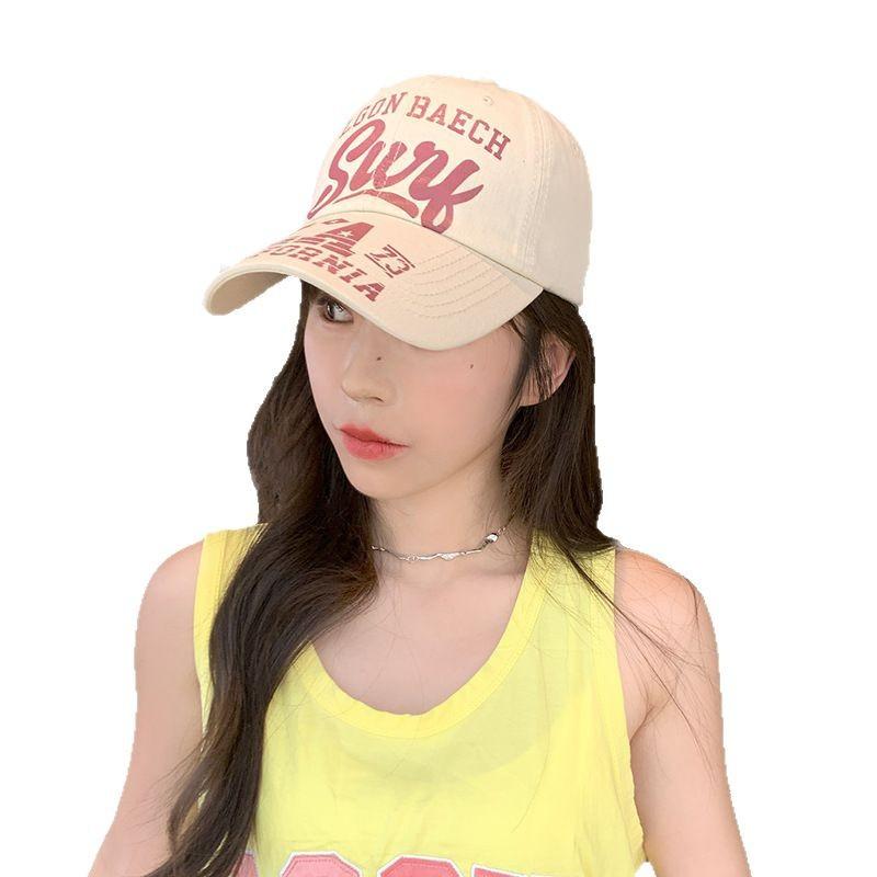 New American Print Letter Baseball Hat Men and Women Retro Wide Brim Sun Protection Hip Hop Casual Baseball Cap